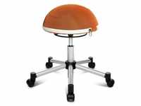 Ergonomischer Bürohocker mit rollen Sitness HALF BALL, orange mit Metallkreuz