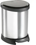 Curver Deco Bin Metallic's Tretabfallbeh&auml;lter halbrund 5 Liter silber/grau