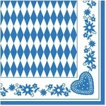 PAPSTAR Servietten 1/4-Falz 40 cm x 40 cm "Bayrisch Blau" 250 St&uuml;ck