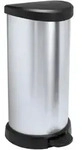 Curver Deco Bin Metallic's Tretabfallbeh&auml;lter halbrund 40 Liter silber/grau