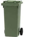 Vepa Bins Mini Container 120 Liter mit Klappdeckel gr&uuml;n