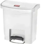 Rubbermaid Slim Jim Step on Abfallbeh&auml;lter 15 Liter Front Step wei&szlig;