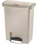 Rubbermaid Slim Jim Step on Abfallbeh&auml;lter 30 Liter Front Step beige