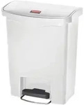 Rubbermaid Slim Jim Step on Abfallbeh&auml;lter 30 Liter Front Step wei&szlig;