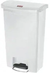 Rubbermaid Slim Jim Step on Abfallbeh&auml;lter 50 Liter Front Step wei&szlig;