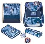 Herlitz UltraLight Plus TechMech Schulranzen-Set Junge Polyester Blau, Orange