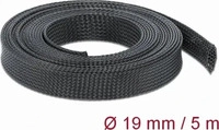 Delock 18850, DELOCK Geflechtschlauch dehnbar 5 m x 19 mm schwarz