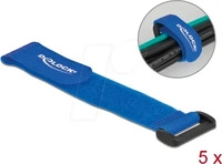 Delock 19533, DELOCK Klett-Kabelbinder m. Schlaufe L190x B25mm blau 5Stk.
