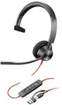 HP Poly Blackwire 3310 Monaurales USB-C-Headset + USB-C/A-Adapter