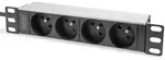Digitus 10" Steckdosenleiste mit Aluminiumprofil, 4-fach CEE 7/5 Steckdosen