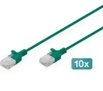 Digitus CAT 6 U-UTP Slim Patchkabel, 0,5 m, Gr&uuml;n, 10 St&uuml;ck