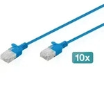 Digitus CAT 6 U-UTP Slim Patchkabel, 5 m, Blau, 10 St&uuml;ck