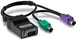 Trendnet TK-CAT5P PS/2-Kabel 0,4 m 2x 6-p Mini-DIN Schwarz
