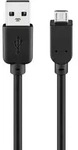 Goobay 93918 USB Kabel USB 2.0 1 m Micro-USB B USB A 0,48 Gbit/s Schwarz