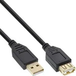 InLine USB 2.0 Verl&auml;ngerungskabel Typ A, schwarz, vergoldete Kontakte, 2m