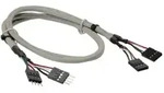 InLine USB 2.0 Verl., intern, 2x 4pol Pfostenstecker / Pfostenbuchse, 0,60m