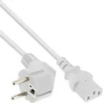 InLine Netzkabel, Schutzkontakt gewinkelt auf Kaltger&auml;testecker C13, wei&szlig;, 3m