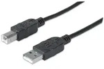 Manhattan Hi-Speed USB B Anschlusskabel, USB 2.0, Typ A Stecker - Typ B Stecker, 480