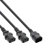 InLine Netz-Y-Kabel, Kaltger&auml;te, 1x IEC-C14 auf 2x IEC-C13, 1,8m