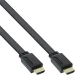 InLine HDMI-High Speed Flachkabel mit Ethernet, verg. Kontakte, schwarz, 0,5m