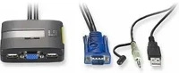 Level One KVM-0223, Level One LevelOne 2-Port-Kabel-KVM-Switch, VGA, USB, Audio