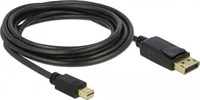 Delock 82699, DeLOCK 3m Displayport Cable mini DisplayPort Schwarz