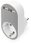 Digitus Universal Steckdosenadapter mit 2 x USB-A