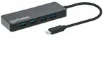Manhattan 168410 Schnittstellen-Hub USB Typ-C 5000 Mbit/s Schwarz