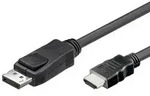 Alcasa DP-HDMI Videokabel-Adapter 2 m DisplayPort HDMI Typ A (Standard) Schwarz