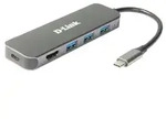 D-Link DUB-2333 laptop-dockingstation & portreplikator Kabelgebunden USB Typ-C Grau
