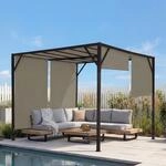 Pergola Beja, Garten Pavillon Terrassen&uuml;berdachung, stabiles 6cm-Stahl-Gestell...