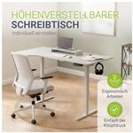 Juskys H&ouml;henverstellbarer Schreibtisch Office Stand 160x75cm - elektrisch,