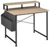tectake® Schreibtisch mit Ablage und Stofftasche - Industrial Holz hell, Eiche
