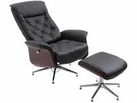 HOMCOM Chesterfield Sessel mit Hocker schwarz