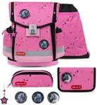 Belmil Rucksack Classy Plus ergonomisches Schulranzen-Set 5-teilig Pink Black