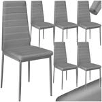 tectake&reg; Set Esszimmerstuhl, gepolstert mit Kunstlederbezug, schlanke Stahlbeine, 45