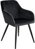 tectake® Stuhl Marilyn Samtoptik, schwarze Stuhlbeine - schwarz