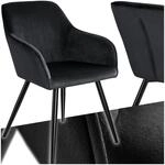 tectake&reg; Esszimmerstuhl, gepolstert, in Samtoptik, schwarze Stahlbeine, 58 x 62 x 82