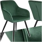 tectake&reg; Esszimmerstuhl, gepolstert, in Samtoptik, schwarze Stahlbeine, 58 x 62 x 82