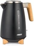 PRINCESS 236061 Pure Wasserkocher (1,7 Liter, 3000 W, Edelstahl, schwarz, kabellos,