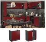 Vicco Sp&uuml;lenunterschrank K&uuml;chenschrank K&uuml;chenm&ouml;bel R-Line J-Shape Anthrazit Rot
