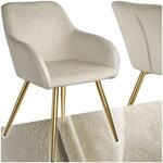 tectake&reg; Esszimmerstuhl, gepolstert, in Samtoptik, goldene Stahlbeine, 58 x 62 x 82