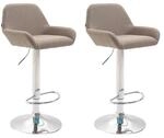 CLP 2er Set Barhocker h&ouml;henverstellbar Braga, mit Stoffbezug und R&uuml;ckenlehne,