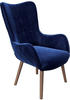 PLAYBOY - Sessel "BRIDGET" gepolsterter Lehnensessel, Samtstoff in Blau mit