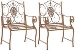 CLP 2er Set Gartenst&uuml;hle Punjab im Landhausstil I Eisenstuhl lackiert I Gartensessel