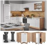 Vicco Eckunterschrank K&uuml;chenschrank K&uuml;chenm&ouml;bel Fame-Line Eiche Wei&szlig; modern 87 cm