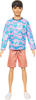 Mattel Puppe Barbie Fashionistas Ken-Puppe mit blauem und pinkem Sweater