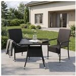 Juskys Polyrattan Gartenst&uuml;hle Yoro 2er Set - Stuhl mit Armlehnen - Rattan St&uuml;hle