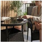 Juskys Polyrattan Gartenst&uuml;hle Yoro 4er Set - Stuhl mit Armlehnen - Rattan St&uuml;hle