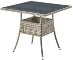 Juskys Polyrattan Gartentisch Yoro eckig - wetterfest Outdoor Beistelltisch 80x80 cm